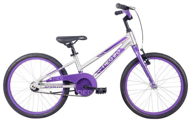 Велосипед 20" Apollo NEO girls Brushed Alloy / Lavender / Purple Fade, 2022