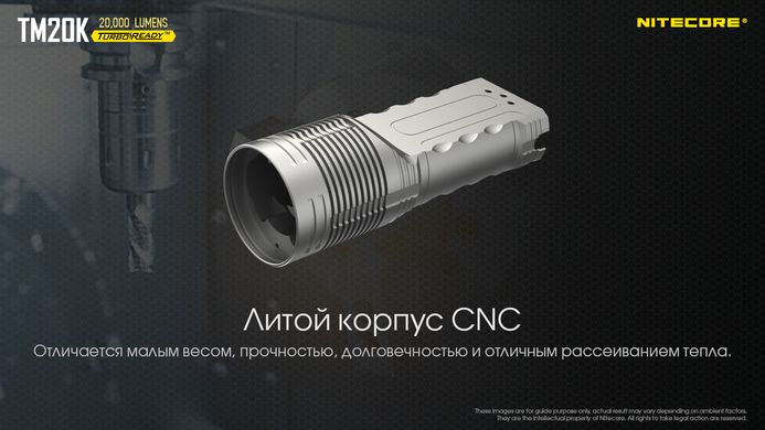 Фонарь Nitecore TM20K (19xCREE XP-L HD, 20000 люмен, 8 режимов, USB Type-C)