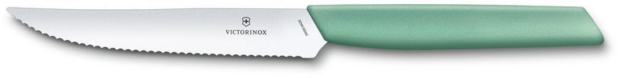 Кухонный нож Victorinox Kitchen Кухонный нож Swiss Modern Steak&Pizza 12см волн. с мятн. ручкой Vx69006.12W41