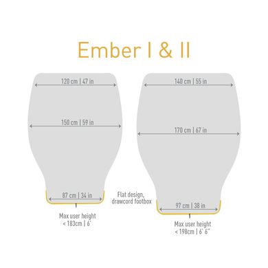 Спальний мішок-квілт Sea To Summit - Ember EbI Regular, Light Grey / Yellow (STS AEB1-R)