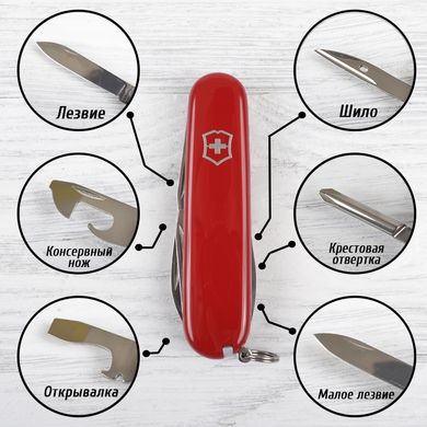 Нож складной, мультитул Victorinox Tinker (91мм, 12 функций), красный 1.4603