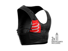 Рюкзак-жилет із флягами Compressport Ultrun S Pack Black S + Ergoflask (SBP-99-1S)