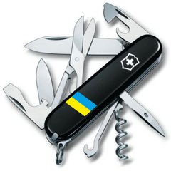 Складной нож Victorinox CLIMBER UKRAINE 91мм/14функ/черн /штоп/ножн/крюк /Флаг Украины Vx13703.3_T1100u