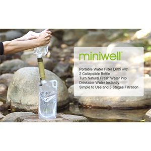 Портативный туристический фильтр для воды Miniwell L605 1000L khaki