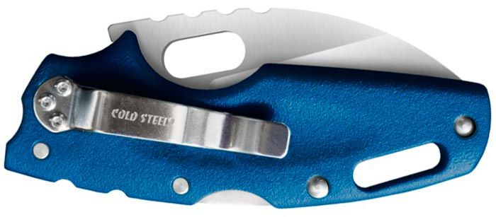 Нож Cold Steel Нож Cold Steel Tuff Lite Blue, сталь - AUS-8A, рукоятка - Griv-Ex, обычная режущая кромка, клипса, длина клинка - 63,5 мм, длина общая - 152 мм