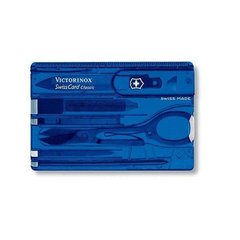 Набір Victorinox Swisscard (82х54х4мм, 10 функцій), синій прозорий. 0.7122.Т2