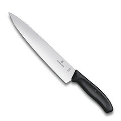 Нож бытовой, кухонный Victorinox Swissclassic (лезвие: 220мм), черный, блистер 6.8003.22B