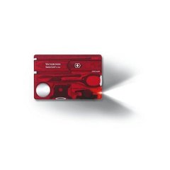 Набор Victorinox Swisscard Lite (82х54х4мм, 13 функций), красный прозр. 0.7300.Т