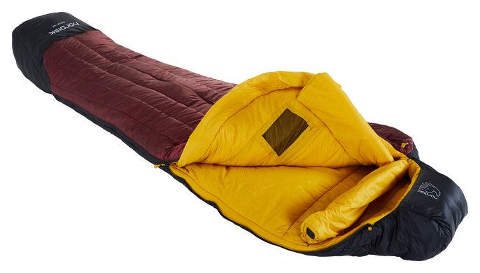 Спальний мішок Nordisk Oscar Mummy Large (-15/-20°C), 190 см - Left Zip, rio red/mustard yellow/black (110456)