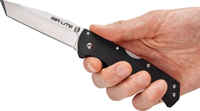 Нож Cold Steel Air Lite Tanto Point, сталь - AUS10A, рукоятка - G-10, обычная режущая кромка, двухсторонняя клипса, длина клинка - 89 мм, длина общая - 203 мм