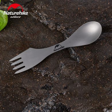 Ложка-вилка-нож Naturehike Titanium NH19T012, титан