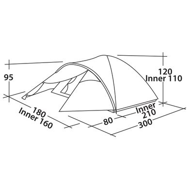 Палатка трехместная Easy Camp Quasar 300 Rustic Green (120395)
