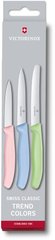 Набір кухонний Victorinox SwissClassic Paring Set 3 ножа з рож/блакит/св.зел. ручкою (8,10,11см) у подар.упак.