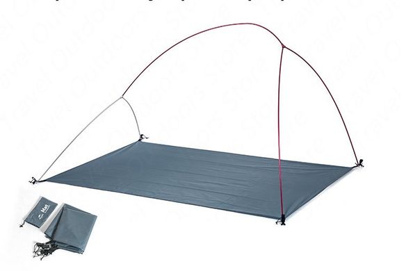 Палатка надлегка двомісна з футпринтом Naturehike Сloud Up 2 Updated NH17T001-T, 20D, сірий