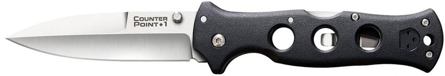 Нож Cold Steel Counter Point I цвет - черный, сталь - AUS10A, рукоять - Griv-Ex, обычная режущая кромка, 2-х позиционная клипса, длина общая - 225 мм, длина клинка - 101,6 мм