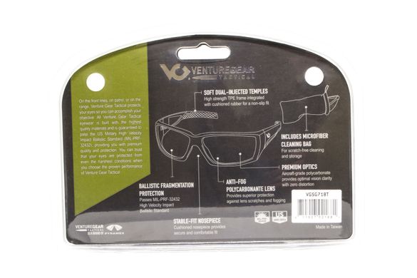 Захисні окуляри Venture Gear Tactical OverWatch Green (forest gray) Anti-Fog, чорно-зелені в зеленій оправі