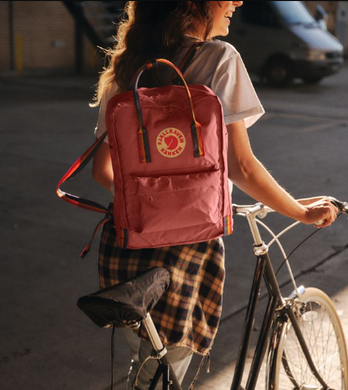 Рюкзак Fjallraven Kanken Rainbow 16, Burnt Orange/Rainbow Pattern (23620.212-907)