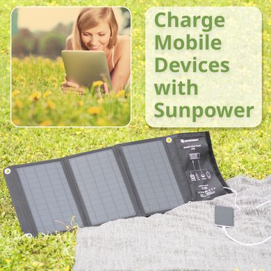 Портативний зарядний пристрій сонячна панель Bresser Mobile Solar Charger 60 Watt USB DC (3810050)