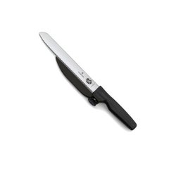Нож бытовой, кухонный Victorinox DUX с серрейт. лезвием (лезвие: 210мм), черный 5.1733.21