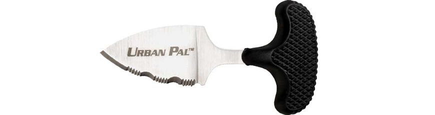 Нож Cold Steel Urban pal, сталь - AUS-8A, рукоятка - Kraton, серрейтор, пластиковые ножны, длина клинка - 38 мм, длина общая - 80 мм