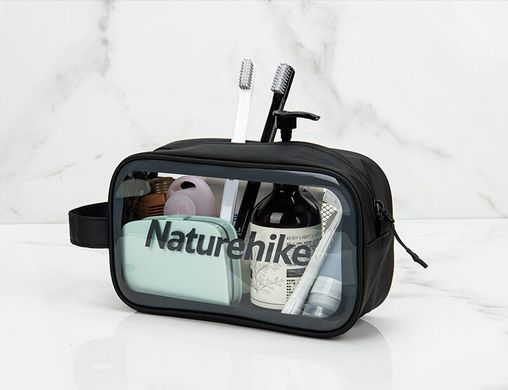 Косметичка портативна водонепроникна Naturehike NH20SN007, Розмір М, чорна прозрачна