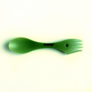 Ложка-вилка (ловилка) пластмассовая Tramp зеленая