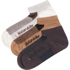 Носки быстро высыхающие Naturehike NH21FS013, 3 пары (бежевые, коричневые, черные), размер М