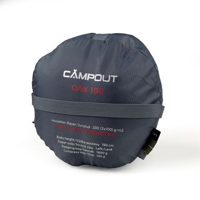 Спальний мішок Campout Oak (6/1 ° C), 190 см - Right Zip, Khaki (PNG 251449)