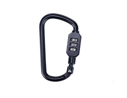 Карабін-замок з кодом Travel D-type lock S-9D NH20GS001 black 6927595742716