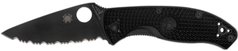 Ніж складний Spyderco Tenacious Black Blade FRN, серейтор (C122SBBK)