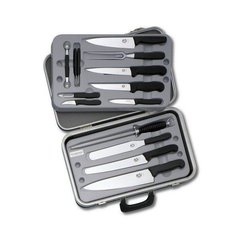 Набор кухонных ножей Victorinox Fibrox (14 предметов), черный, в кейсе 5.4913