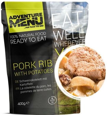 Свинячі реберця з відвареною картоплею Adventure Menu Pork rib with potatoes