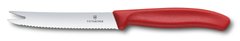 Кухонный нож SwissClassic Cheese&Sausage 11см волн. с крас. ручкой